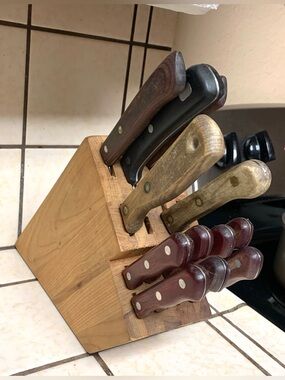 Kitchen Knives Cuttlery Set 12pc with Wooden Storage Block Tramontina